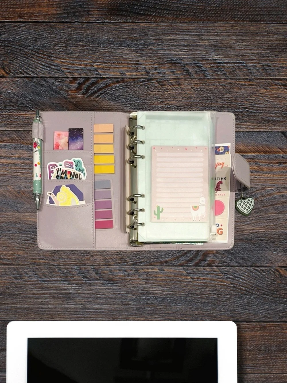 NWT Lavender A6 PU Leather 6-Ring Budget Binder Planner Bundle & Accessories